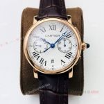 (GZF) Copy Rotonde De Cartier Gold Chronograph Watches 40mm 